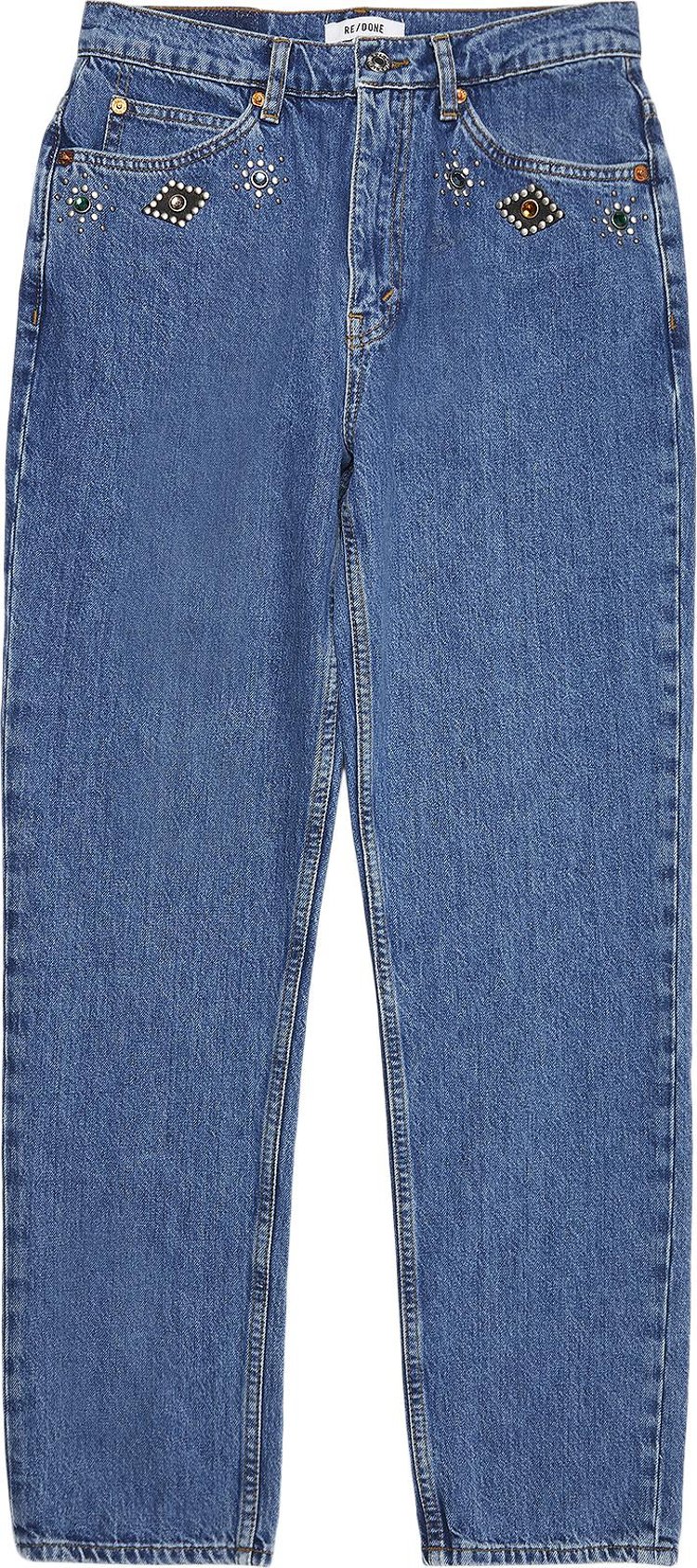 RE/DONE 70's Straight Jeans 'Jeweled Stoned Indigo'