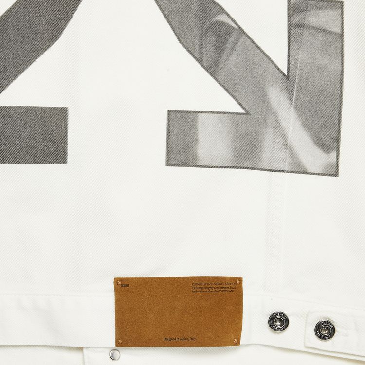 Off White Caravag Arrow Slim Denim Jacket White