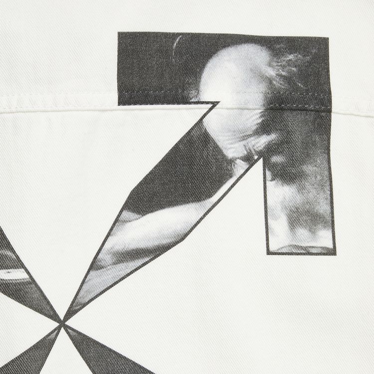 Off White Caravag Arrow Denim Overshirt White