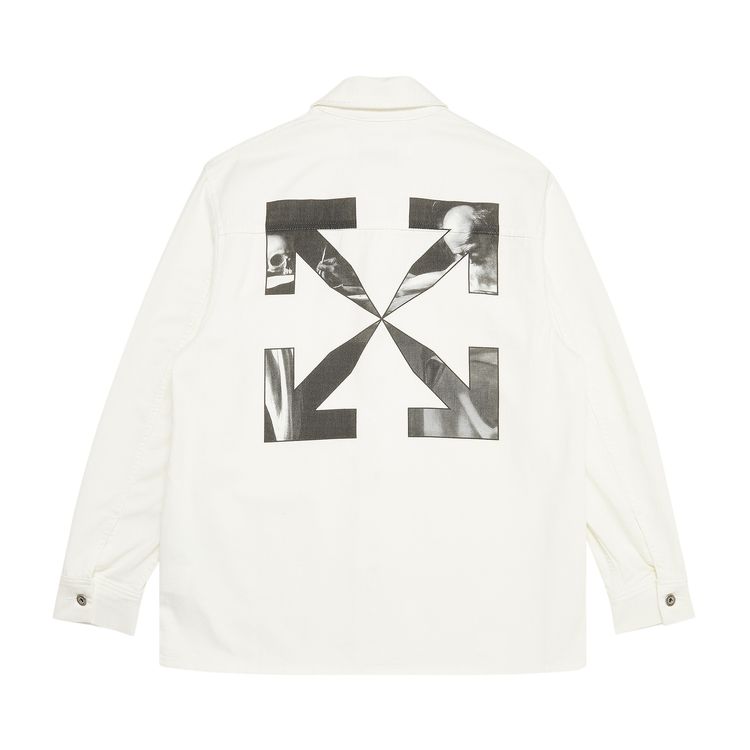Off White Caravag Arrow Denim Overshirt White