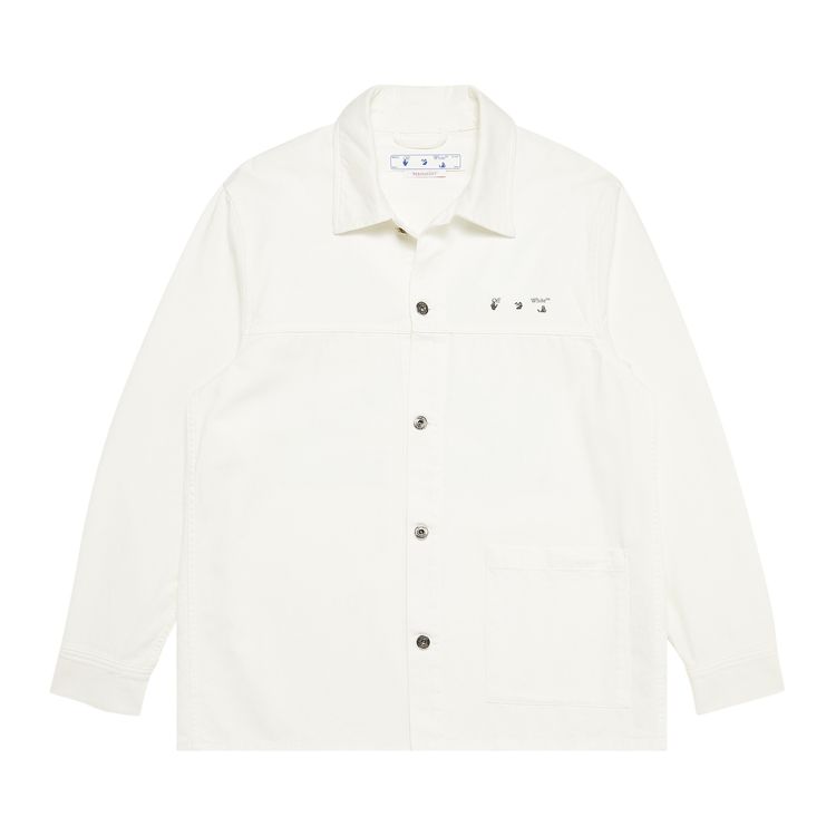 Off White Caravag Arrow Denim Overshirt White