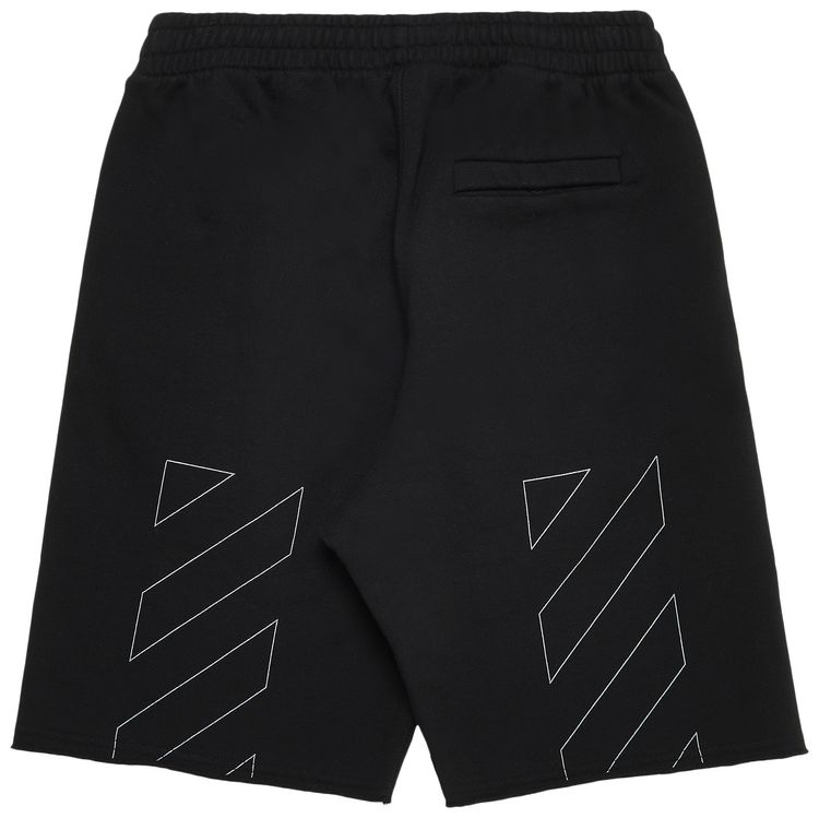 Off White Diag Outline Sweatshort Black