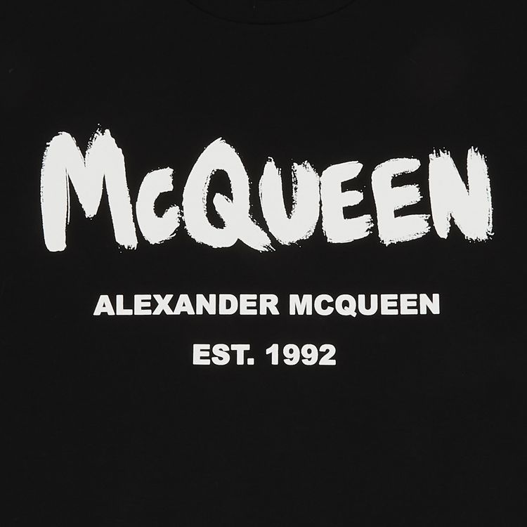 Alexander McQueen Graffiti T Shirt BlackWhite