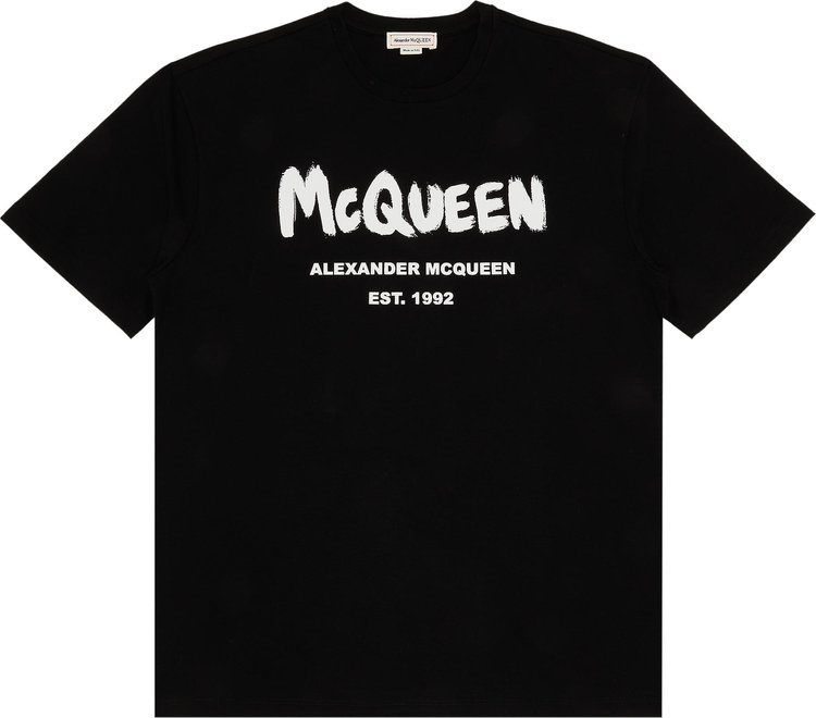 Buy Alexander McQueen Graffiti T-Shirt 'Black/White' - 659729QZAD30520 ...