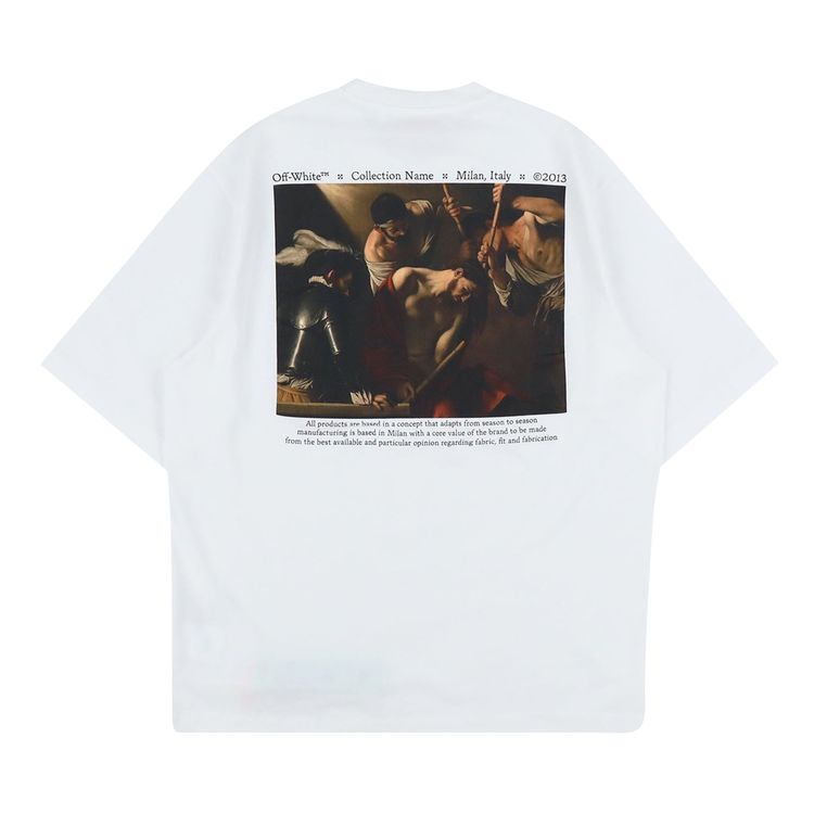 Off White Caravaggio Crownin Skate Short Sleeve Tee WhiteBlack