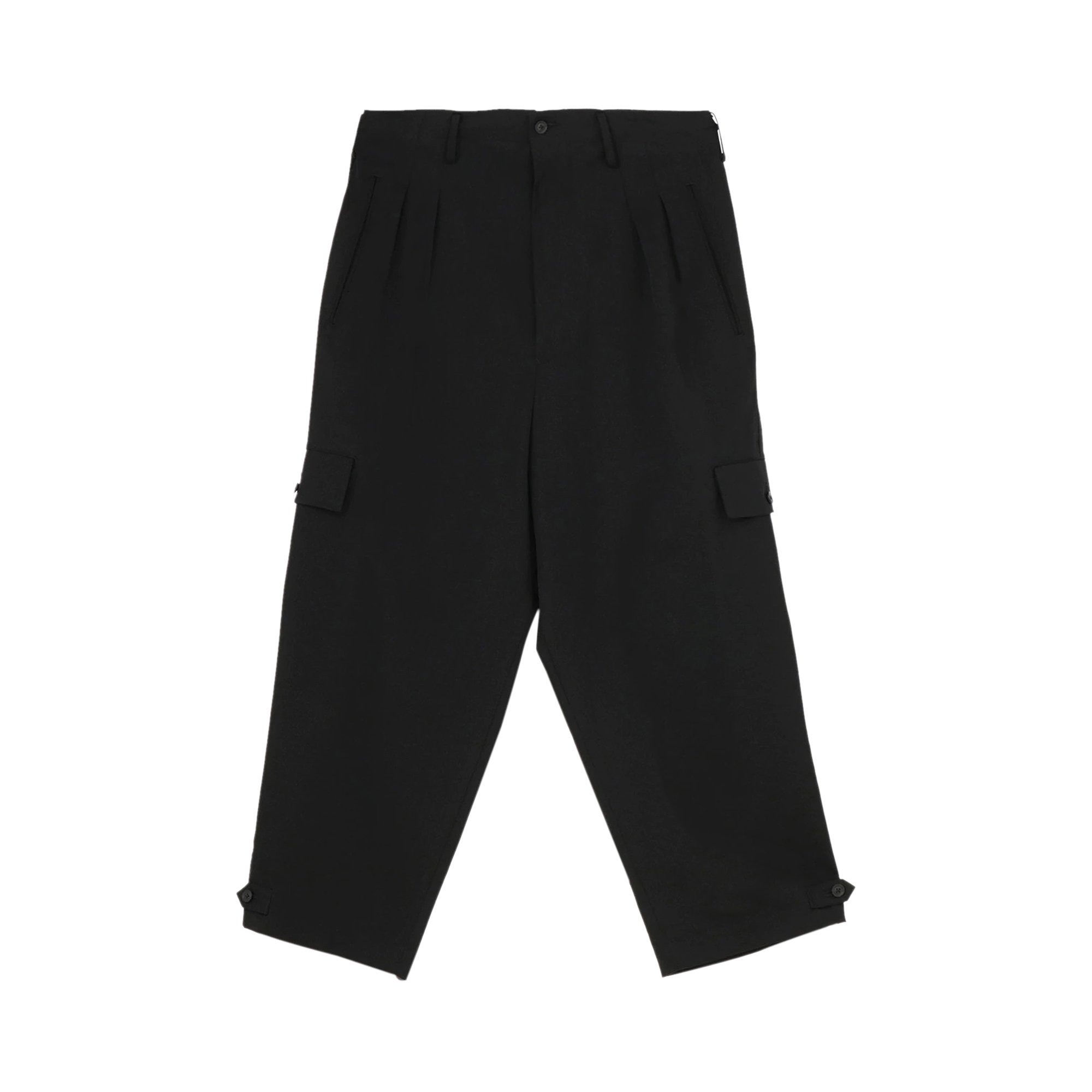 Buy Yohji Yamamoto Pour Homme Side Flap Gabardine Pants 'Black