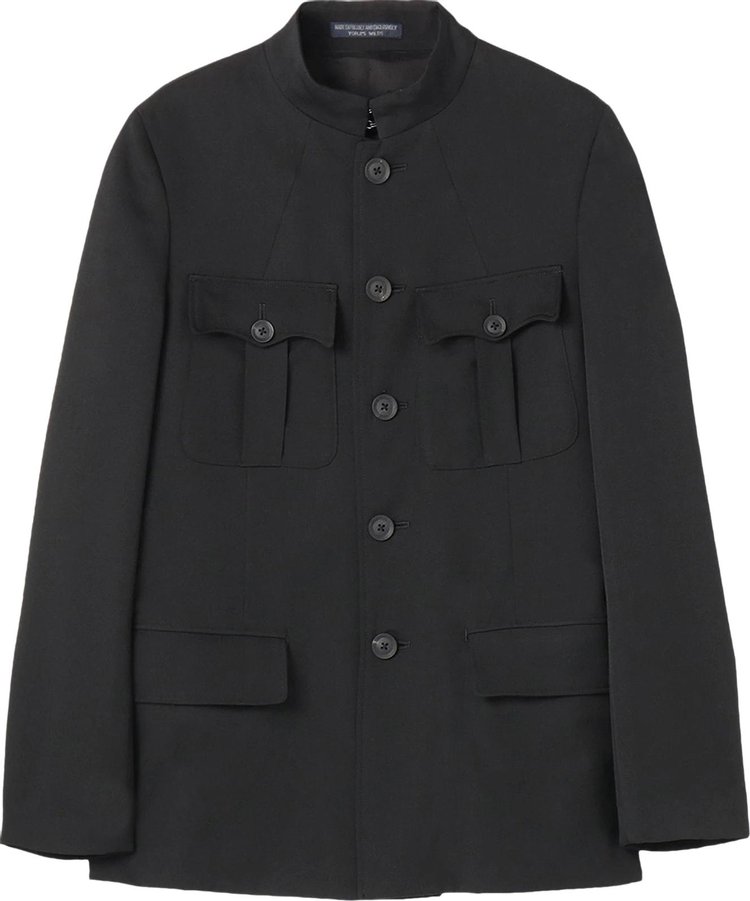 Yohji Yamamoto Pour Homme Flap Pocket Stand Collar Jacket 'Black'