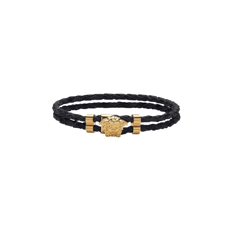 Versace Medusa Leather Bracelet Black