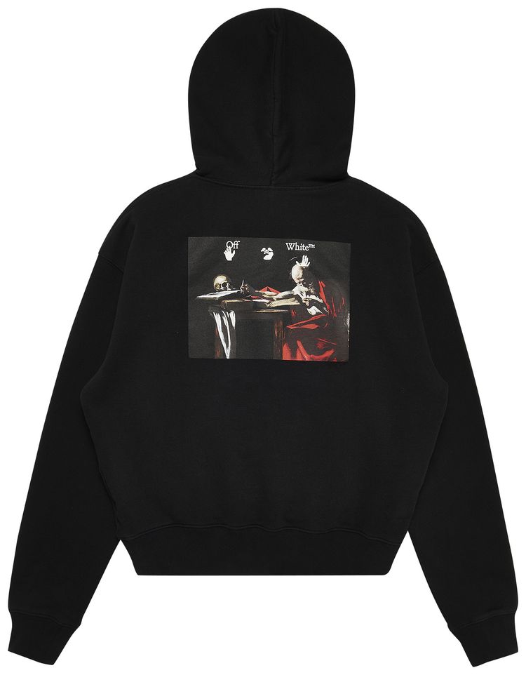 Off White Caravag Paint Over Hoodie Black