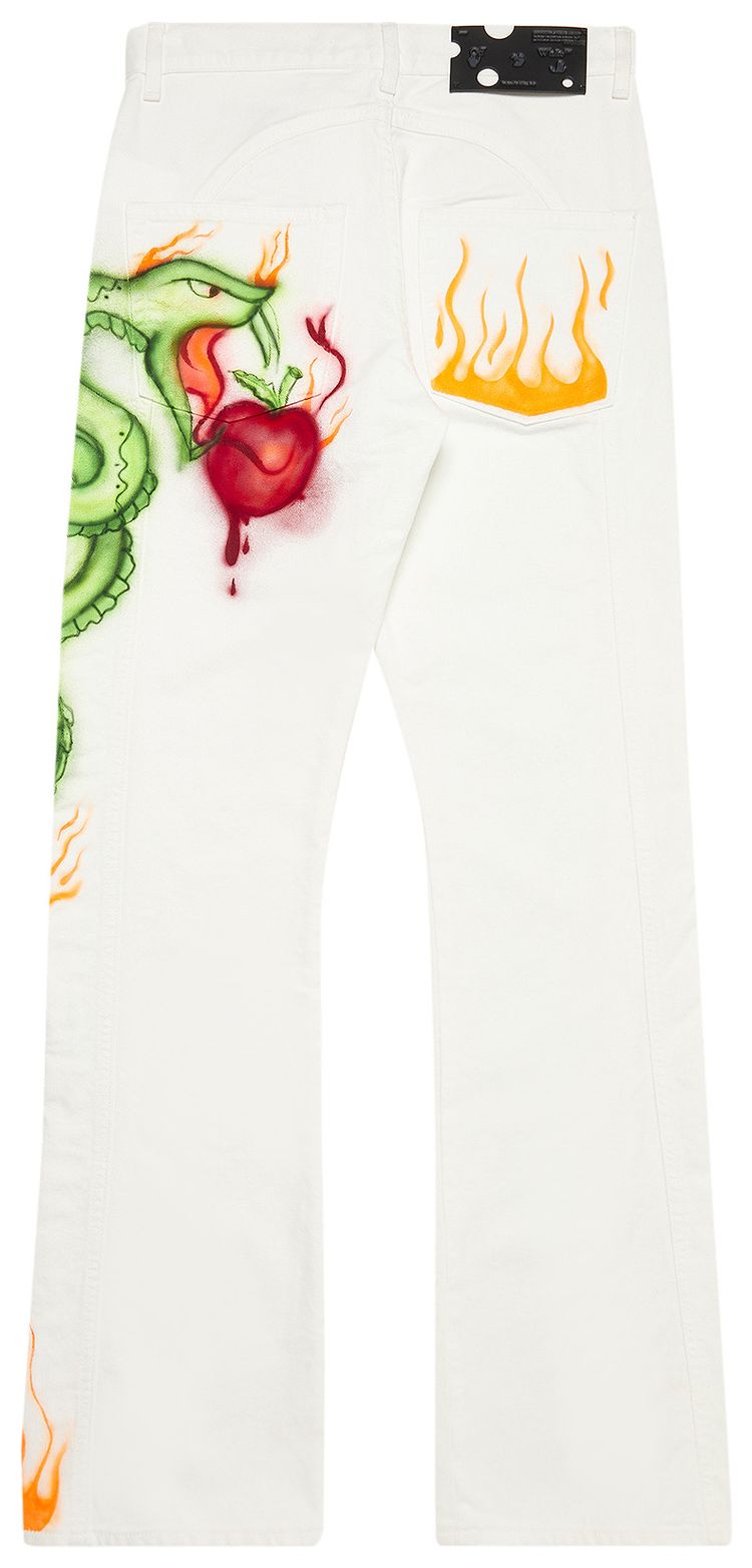 Off White Babybrush Contour Jeans WhiteMulticolor
