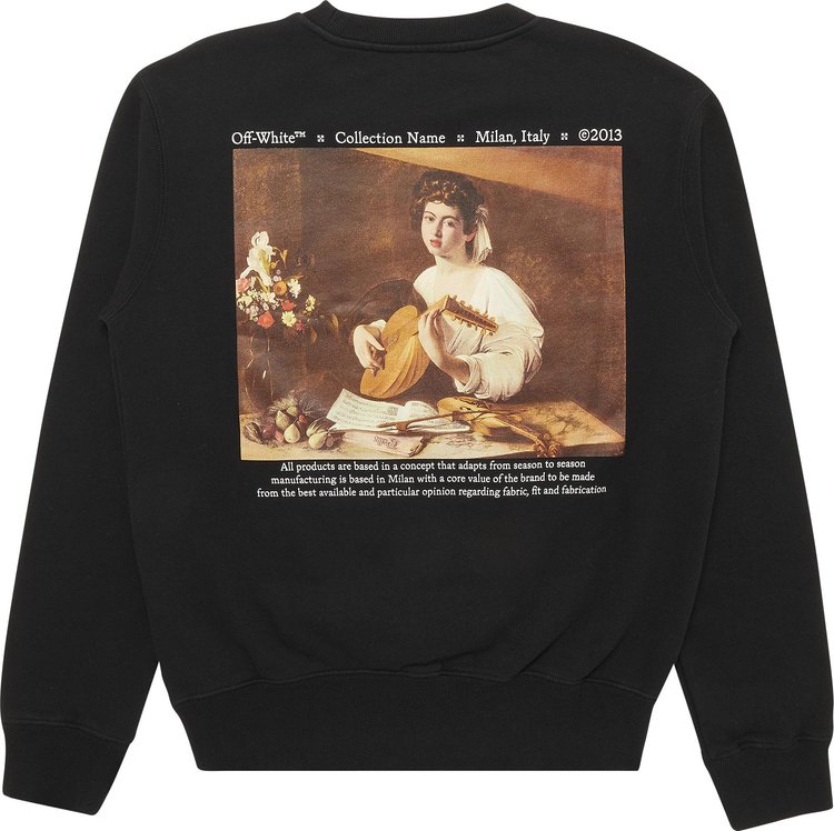 Off White Caravaggio Lute Slim Crewneck BlackMulticolor