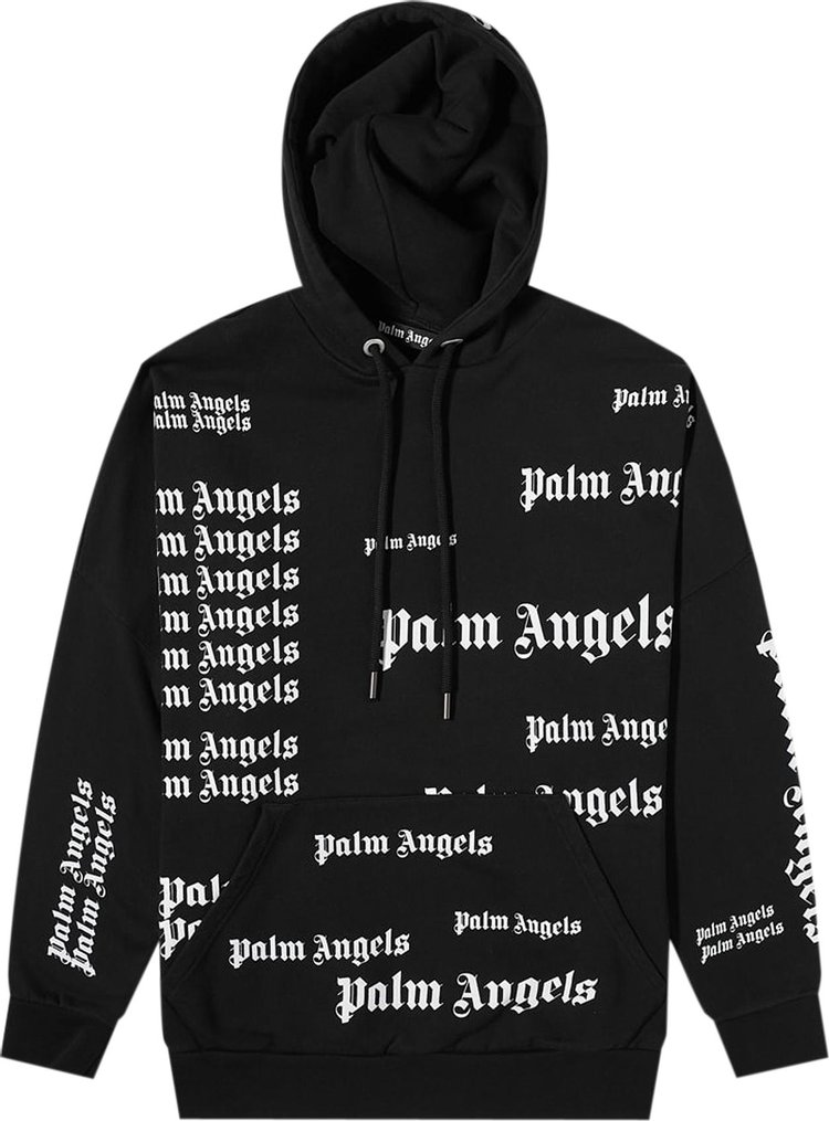 Buy Palm Angels Ultra Logo Over Hoodie 'Black/White' - PMBB036C99FLE0021001