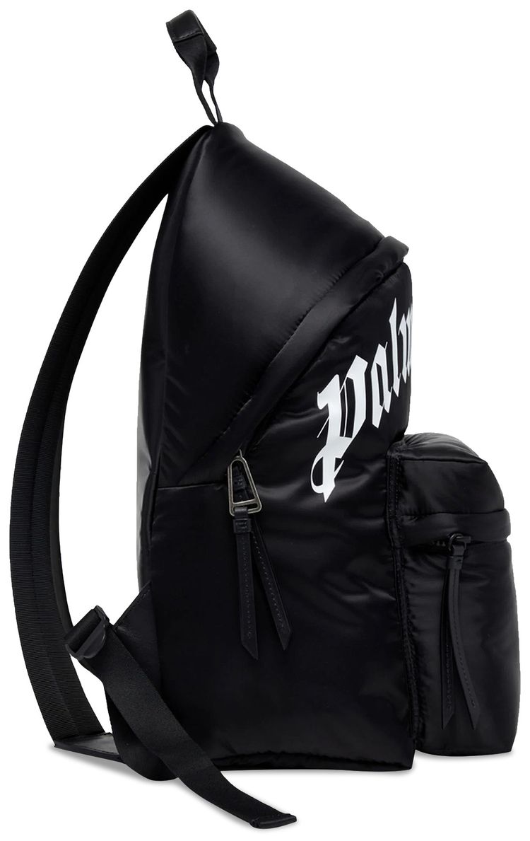 Palm Angels Curved Logo Backpack BlackWhite