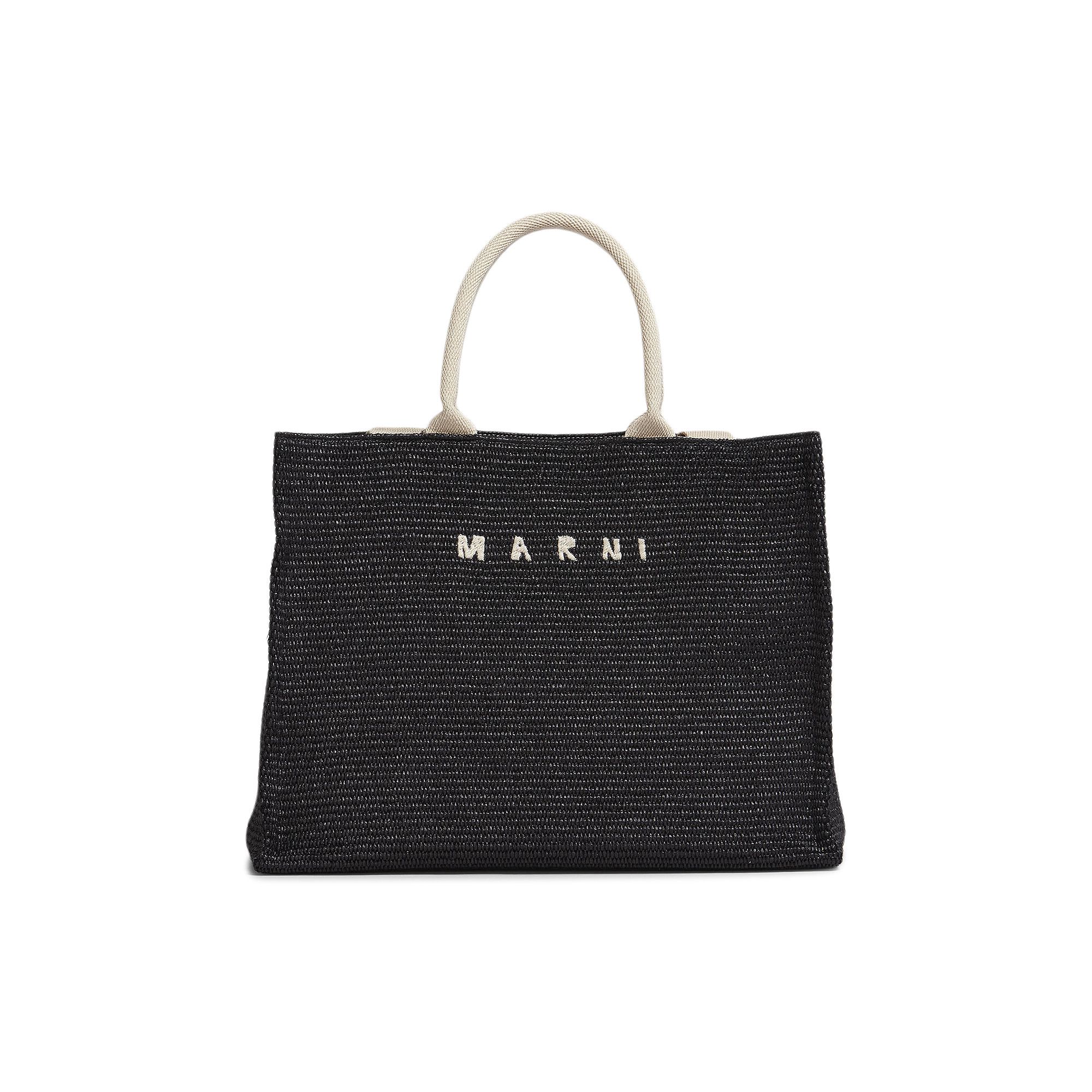 Buy Marni Logo Detailed Shopping Bag 'Black' - SHMP0078U0