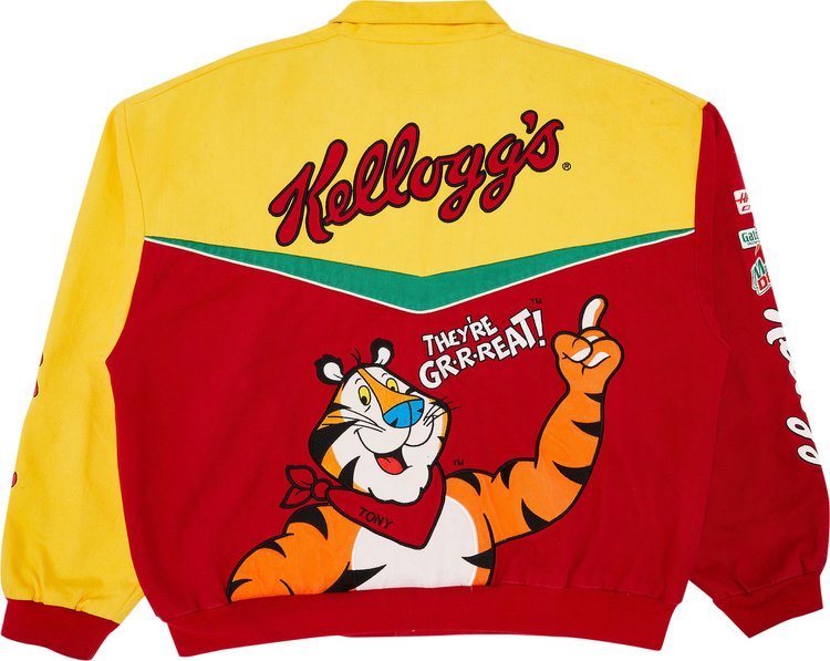 Vintage Chase Authentics Kelloggs Nascar Racing Jacket RedYellow