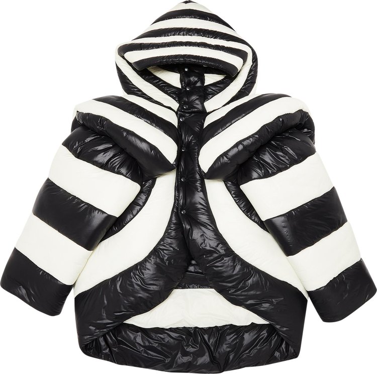 Marc Jacobs Striped Oversized Puffer Jacket 'Black/White'