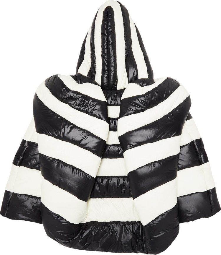 Marc Jacobs Striped Oversized Puffer Jacket BlackWhite