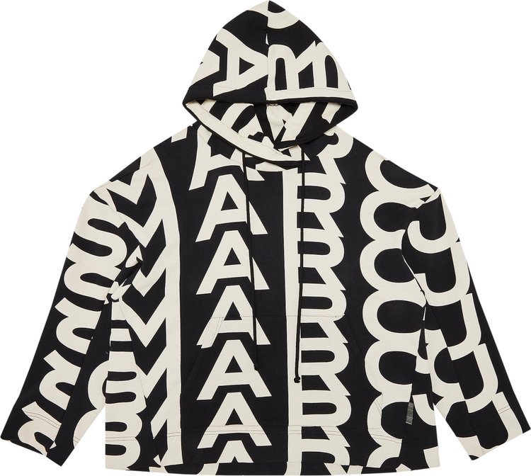 Marc Jacobs Monogram Oversized Hoodie 'Black/Ivory'