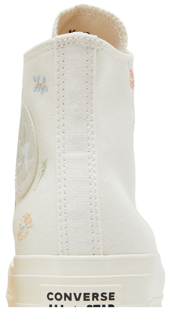 Wmns Chuck Taylor All Star Lift Platform Embroidered Floral   Egret