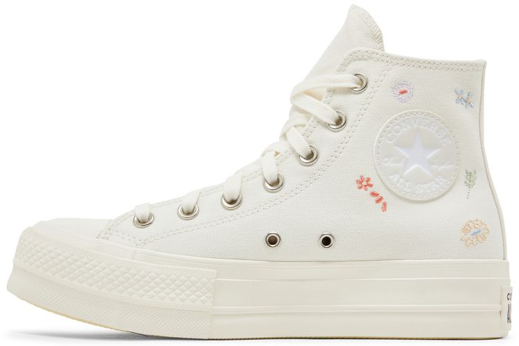 Wmns Chuck Taylor All Star Lift Platform Embroidered Floral   Egret