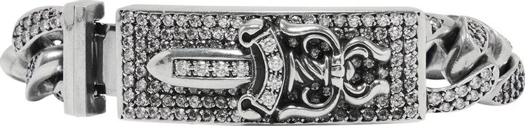 Chrome Hearts Diamond Studded Dagger Bracelet 'Silver'