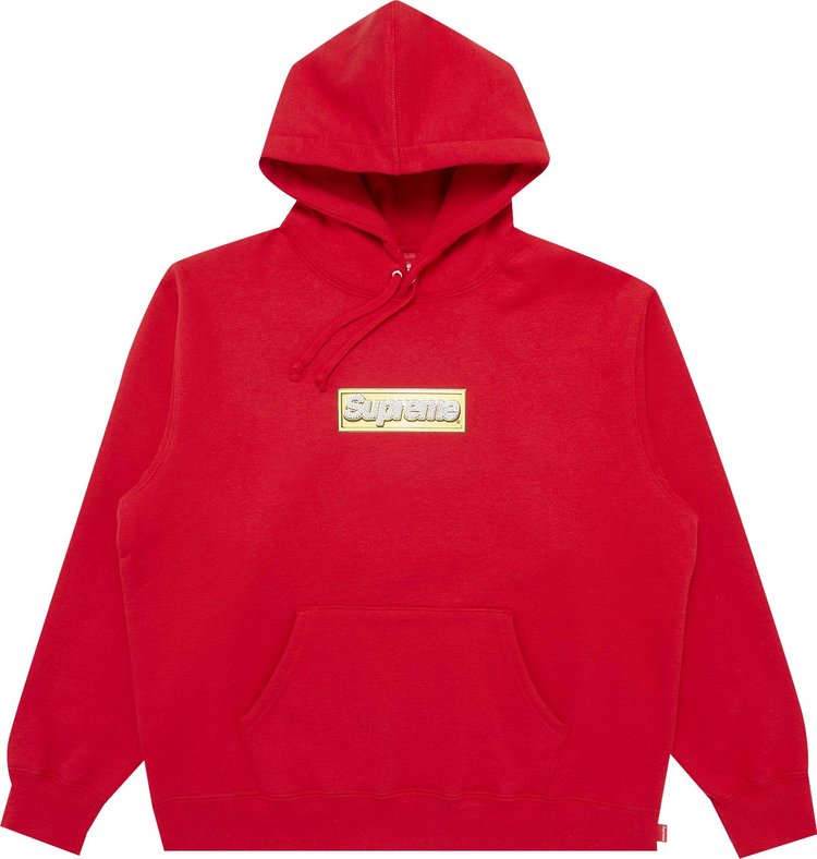 Supreme Bling Box Logo Hooded Sweatshirt 'Red' | Men's Size L