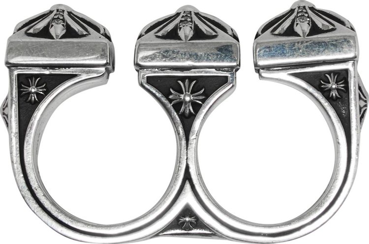 Chrome Hearts Brass Knuckles Double Ring Silver