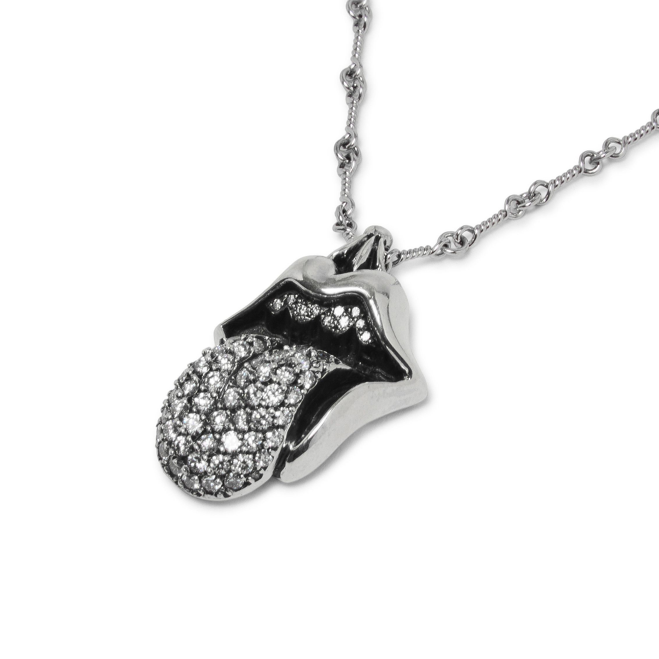 Buy Chrome Hearts Rolling Stones Necklace 'Silver' - 1383