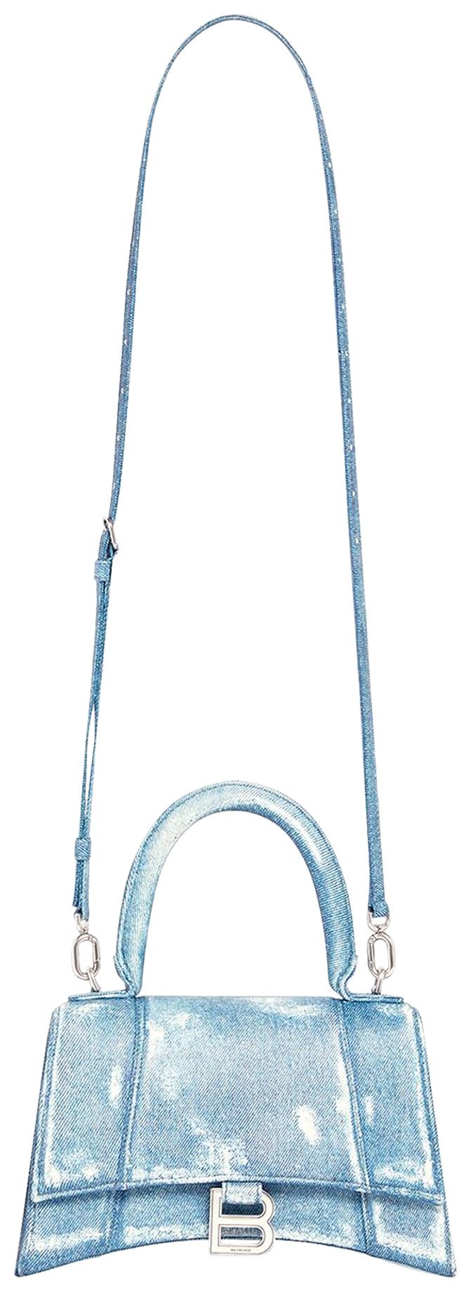 Balenciaga Denim Hourglass Small Handbag Indigo