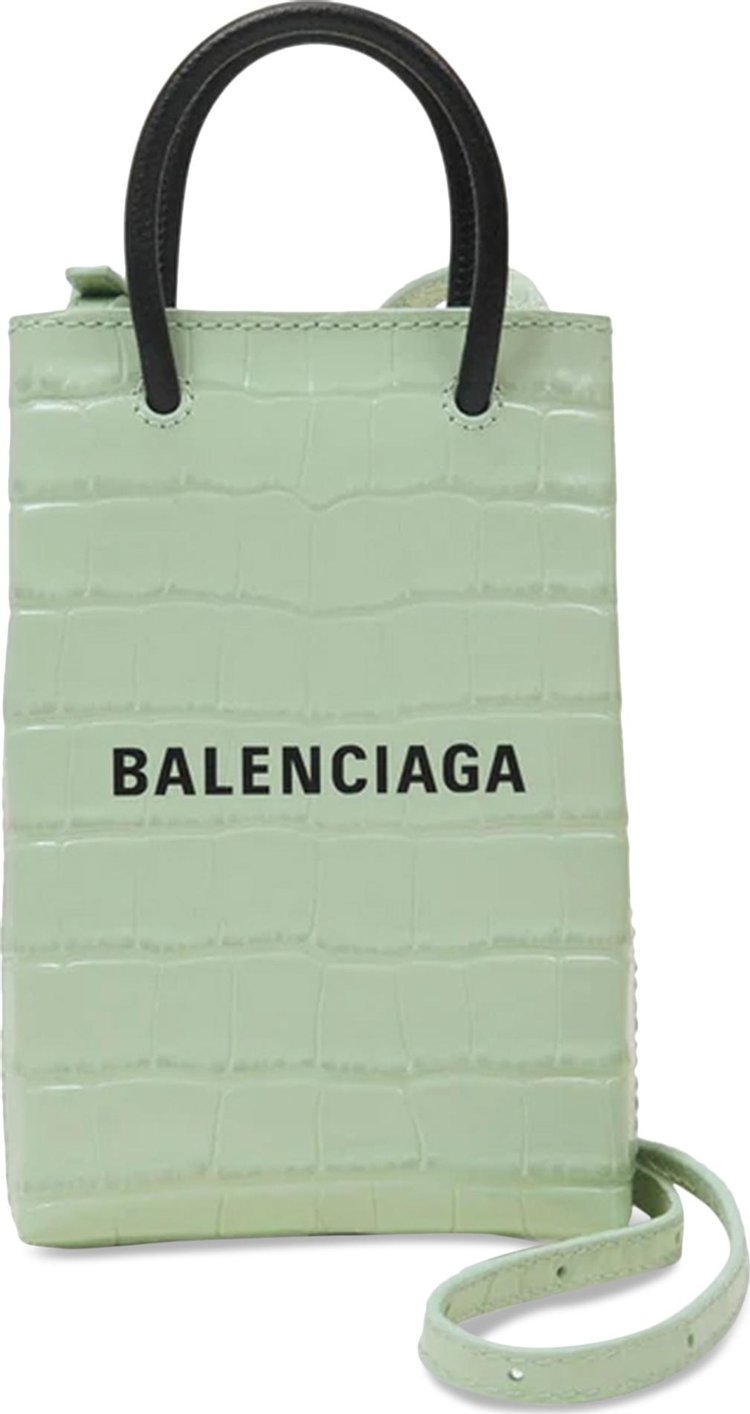 Balenciaga Shopping Phone Holder Bag 'Green'