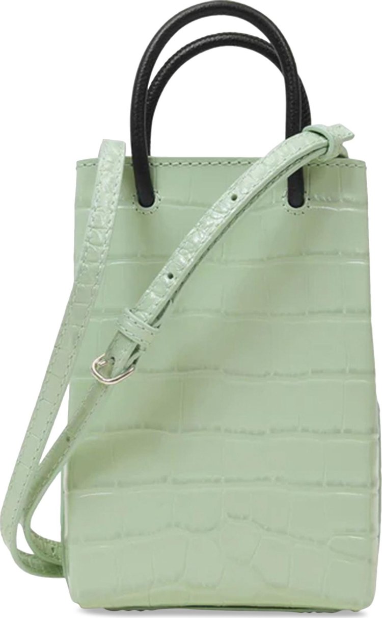 Balenciaga Shopping Phone Holder Bag Green