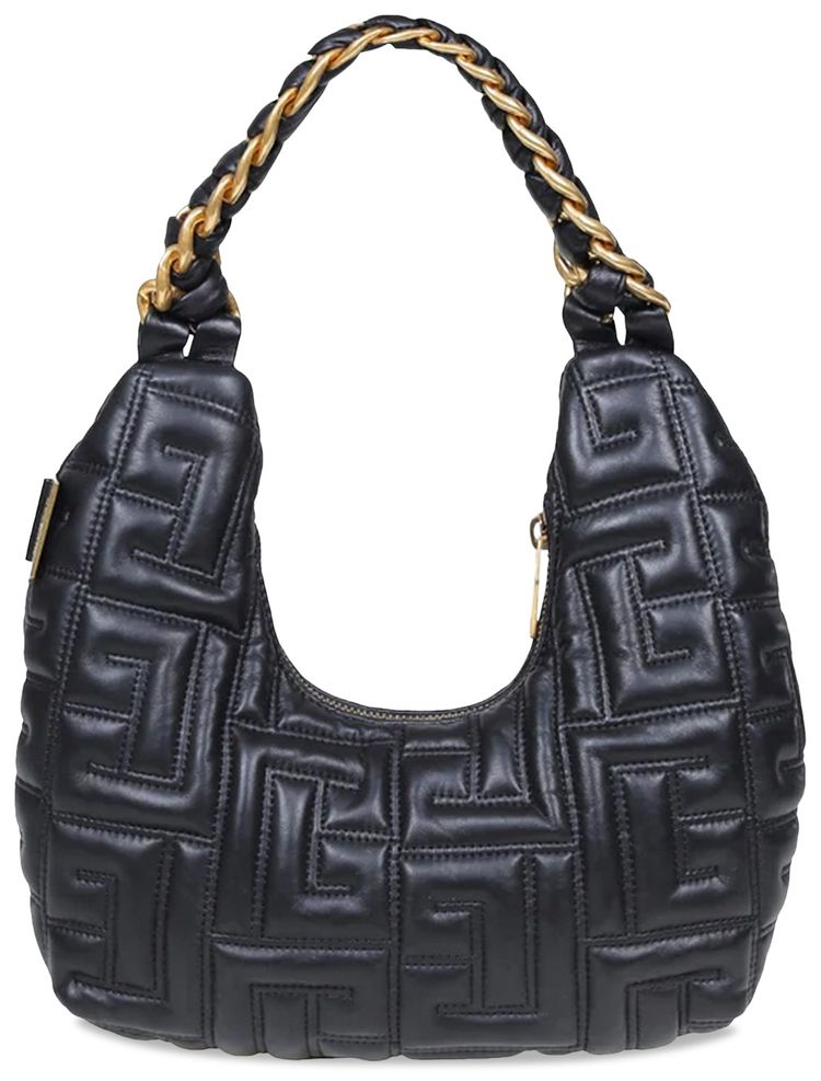 Balmain Mini Pillow Hobo Bag Black