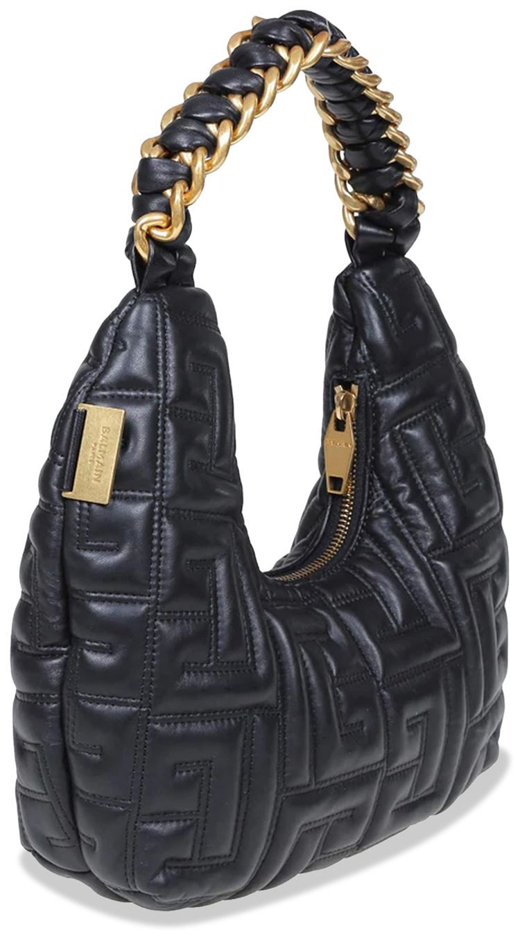 Balmain Mini Pillow Hobo Bag Black