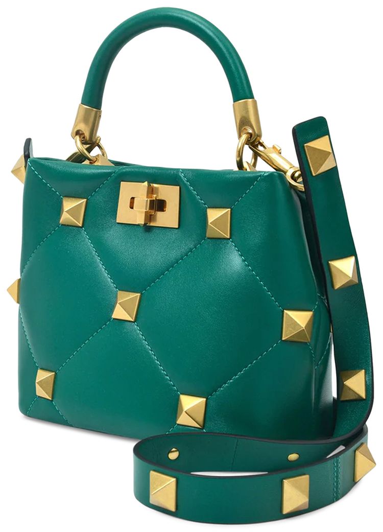 Valentino Roman Stud Small Shoulder Bag Green