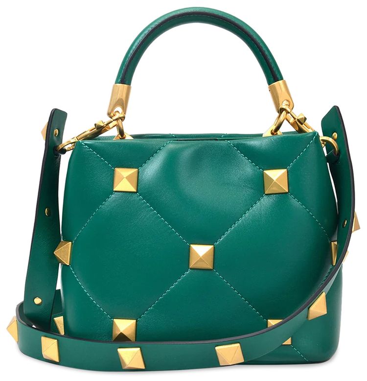 Valentino Roman Stud Small Shoulder Bag Green