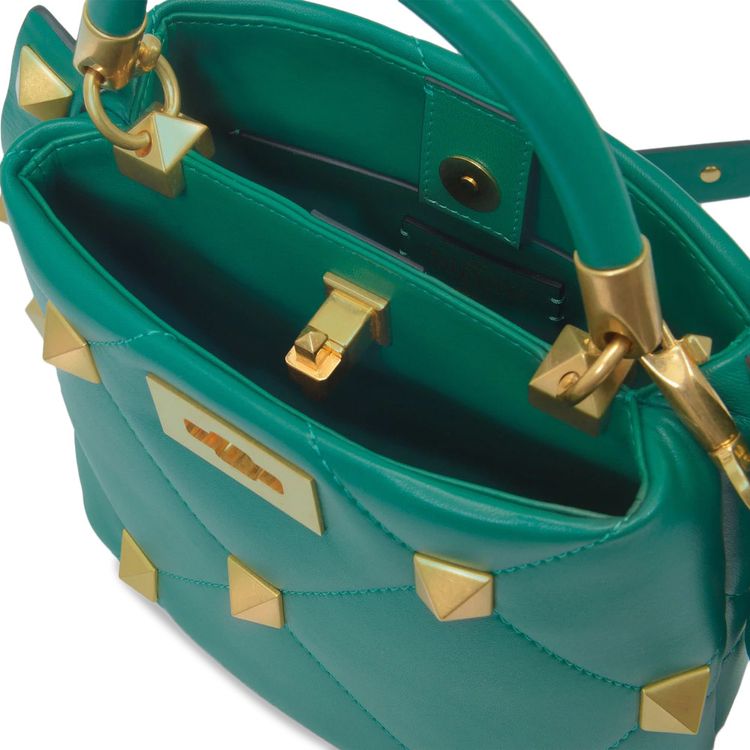 Valentino Roman Stud Small Shoulder Bag Green