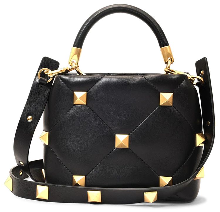 Valentino Roman Stud Small Shoulder Bag Black
