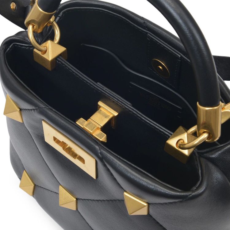 Valentino Roman Stud Small Shoulder Bag Black