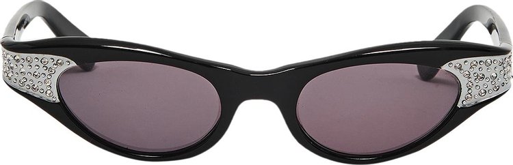 Vintage Crystal Studded Cat Eye Sunglasses 'Black'