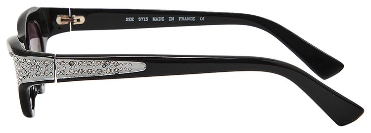 Vintage Crystal Studded Cat Eye Sunglasses Black