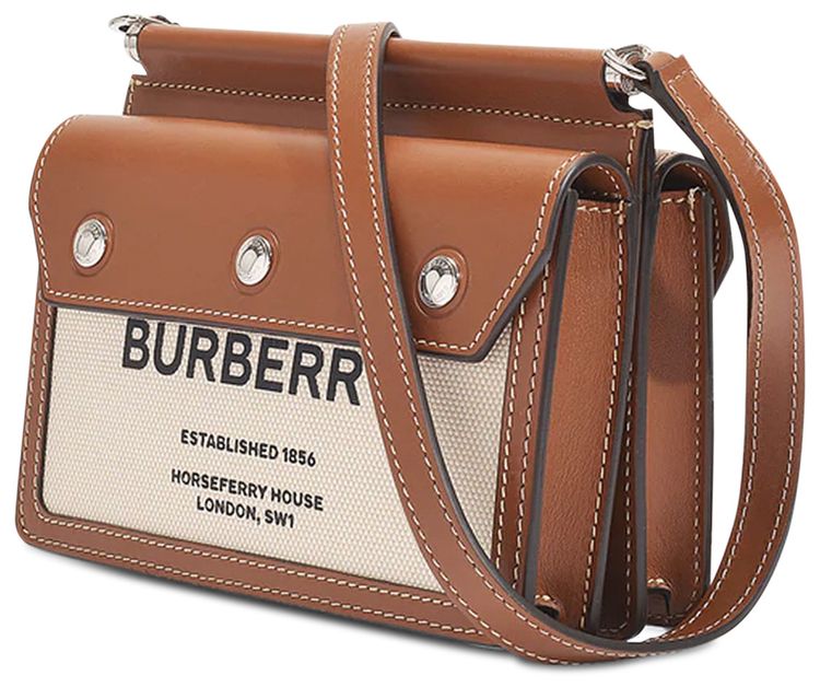 Burberry Mini Horseferry Print Title Bag With Pocket Detail NaturalMalt Brown
