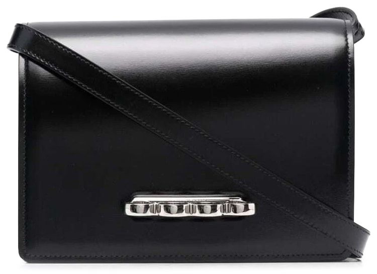 Alexander Mcqueen Four Ring Satchel Black