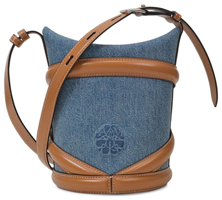 Alexander Mcqueen The Curve Bag Blue Canvas