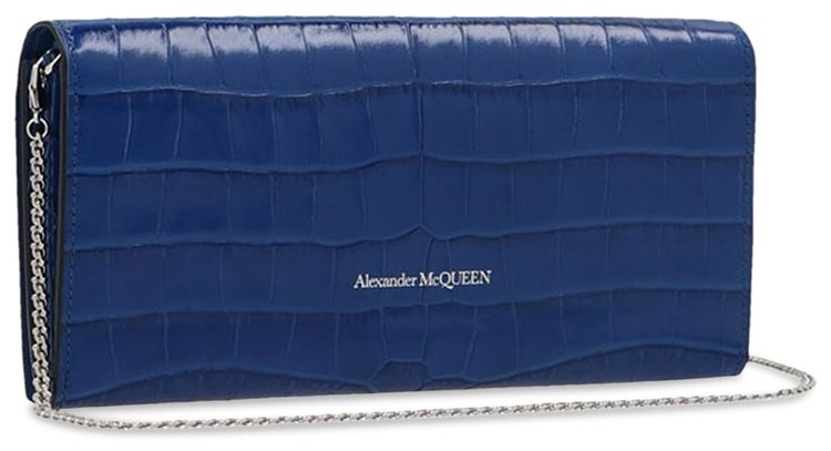 Alexander Mcqueen Wallet On Chain Clutch Blue
