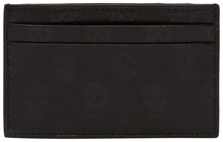 Alexander Mcqueen Biker Skull Card Holder Black
