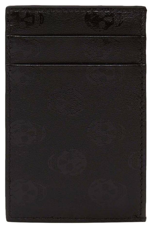 Alexander Mcqueen Biker Skull Card Holder Black
