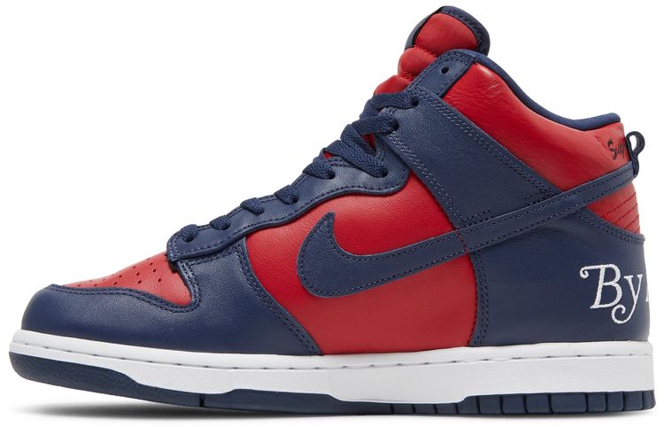 Supreme x Nike Dunk High SB By Any Means   Red Navy