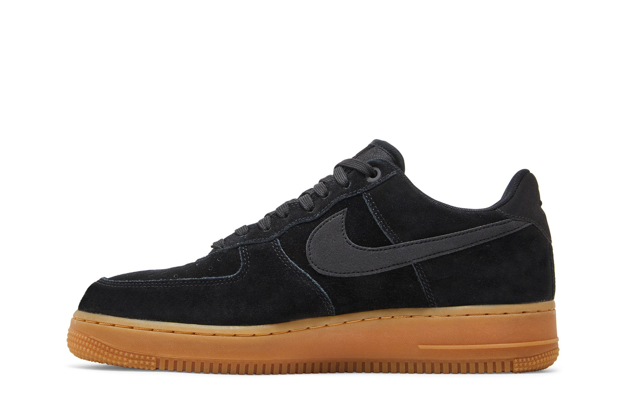 Nike air force black suede gum sale