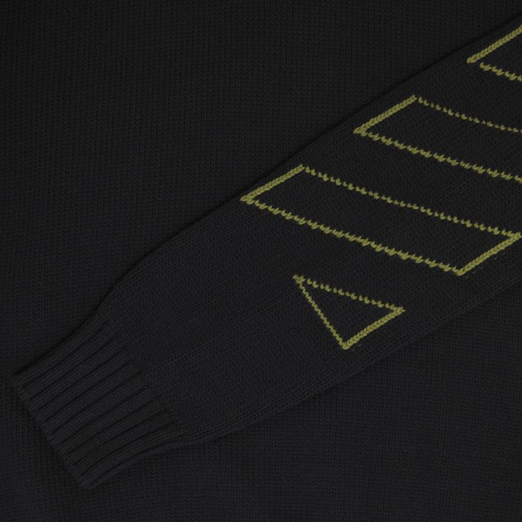 Off White Arrow Diag Outline Knit Crewneck BlackGreen