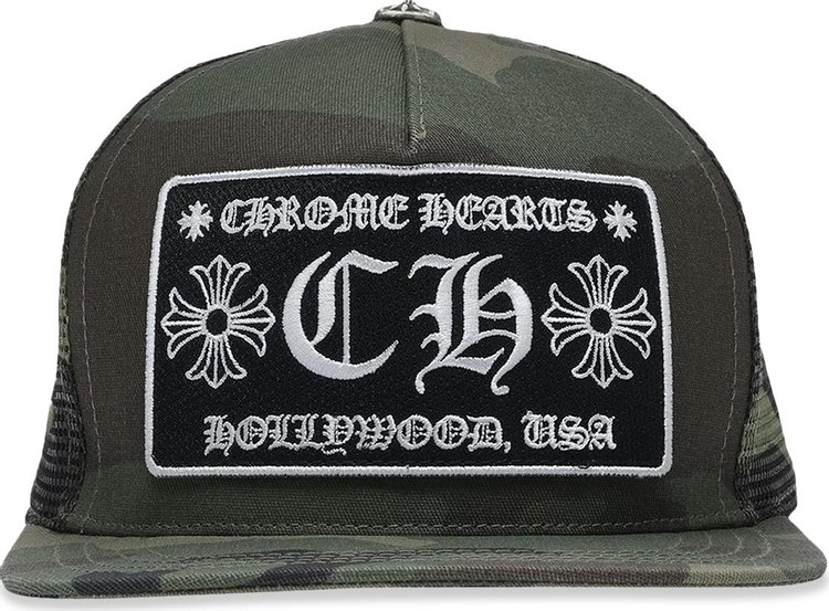 Chrome Hearts Hollywood Trucker Hat 'Green Camo'